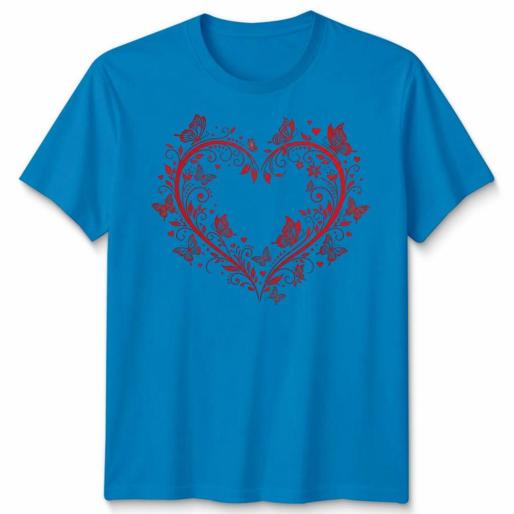 Filigree Heart Butterfly Valentines Day Occasions Unisexs Unisexs Graphic Tee