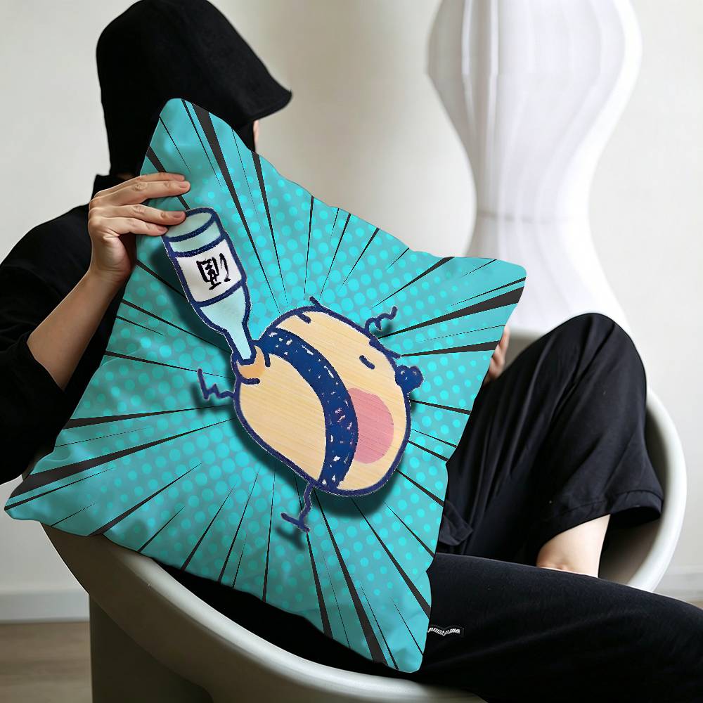 Pixel funny cartoon game art O-Oyajitchi Maple Design Cushion Cover Happy Autumn Harvest decor Holiday Decorati Pillow Cover