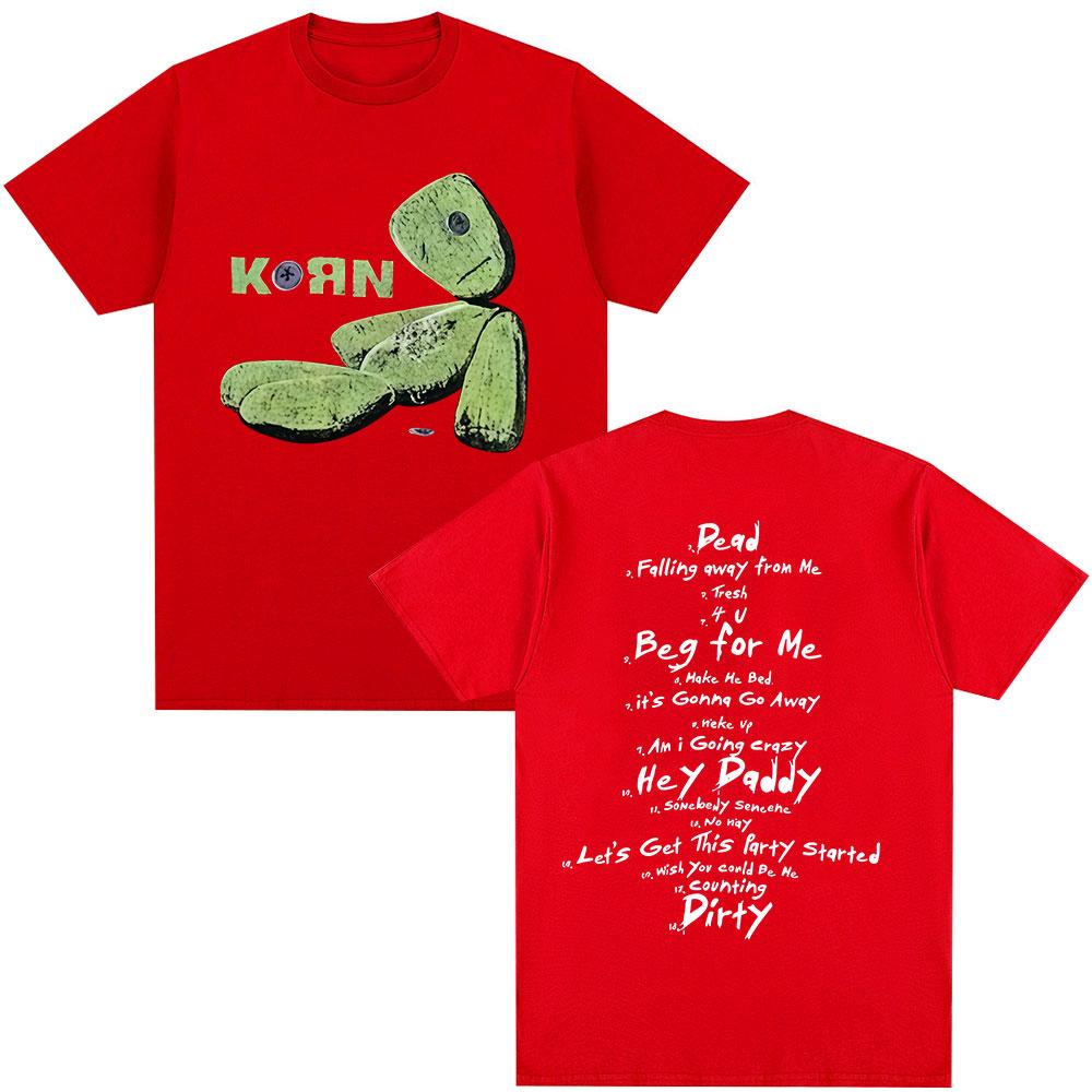 ZX Korn Issues Album Graphic T Shirt Metal Gothic Rock Band T Shirts Men Women Vintage Oversized Short Sleeve Tshirt Streetwear S