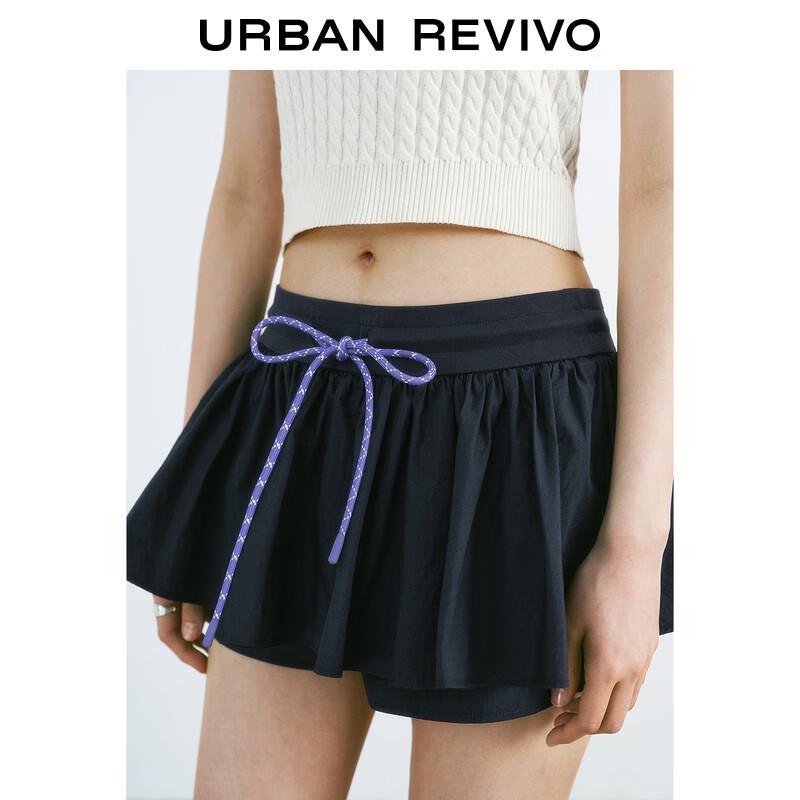UR 2025 Podzimní dámské ležérní patchworkové šortky se stahovací šňůrkou