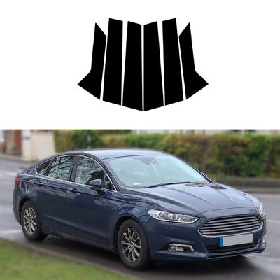 6Pcs for Ford Mondeo MK5/ MK V/Ford Fusion 2014-2022 Car Pillar Posts Glossy Black Door Window Molding Cover Sticker
