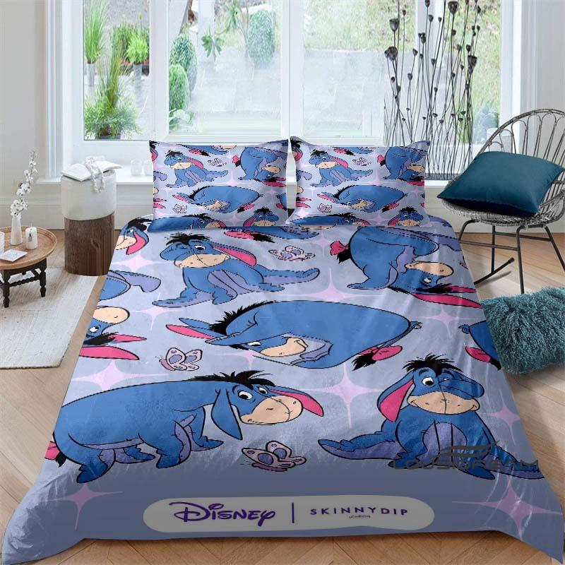 

(Eeyore) Bedding Set, 3D Printed Cartoon Pattern Duvet Cover, Soft and Comfortable, King Size, Suitable as a Gift for Boys and 135X200cm