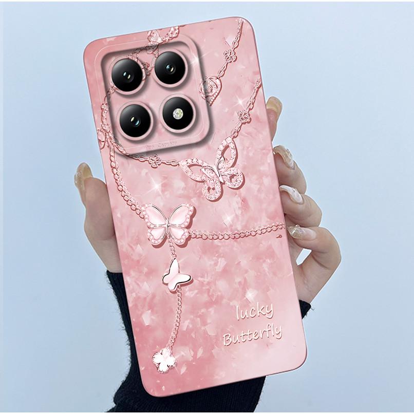 For Xiaomi 14T Pro 5G Case Soft Silicone Protective Cover Fashion Simplicity Floral Fundas for Xiaomi14T 14 T Pro Phone Coque