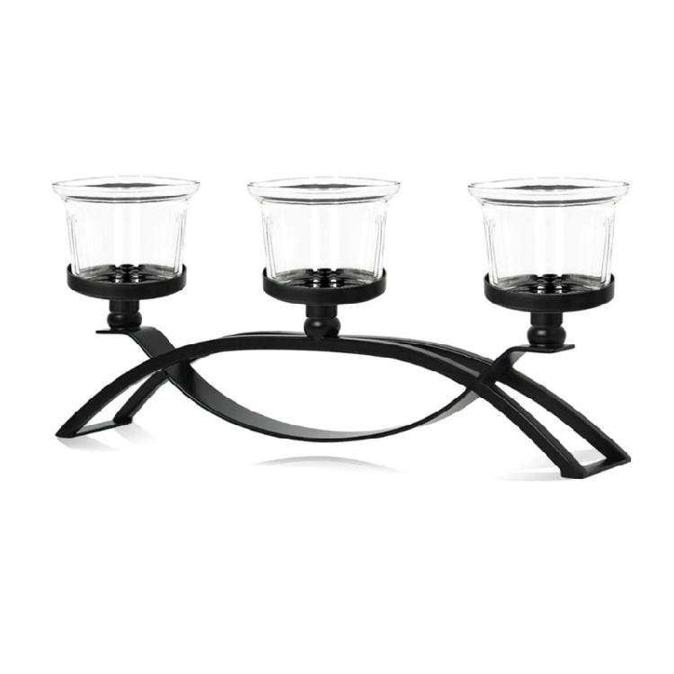 

Candlestick Holders Cast Iron Taper Candle Holders Tables Centerpieces for Christmas Wedding Fireplaces Mantle Decors чорний