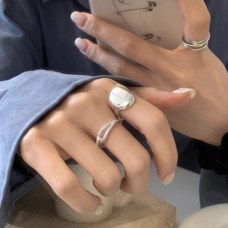 Elegant Geometric Copper Open Adjustable Ring For Women Stylish And Minimalist Design