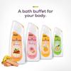 Santoor Glowing Skin Body Wash, angereichert mit Sandelholzextrakten und wildem Kurkuma, seifenfrei, parabenfrei, pH-ausgeglichenes Duschgel, 230 ml