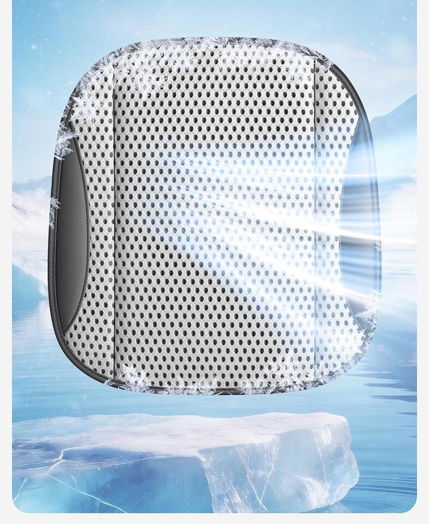 Summer Cool & Ventilated Car Seat Cushion with USB Fan - Ice Silk Breathable Pad for Heat Dissipation