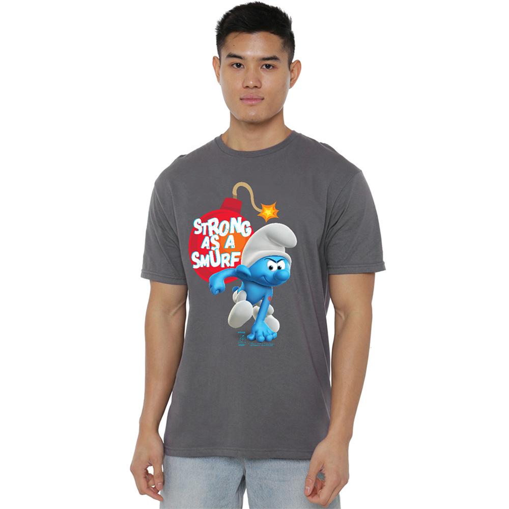 Smurfarna Unisex Vuxen Stark Som En Smurf T-shirt