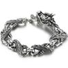 Massive Chinese Dragon Cuff Men's Bracelets Vintage Stainless Steel Loong Head Body Chain Bracelet for Man Gothic Jewelry Gifts