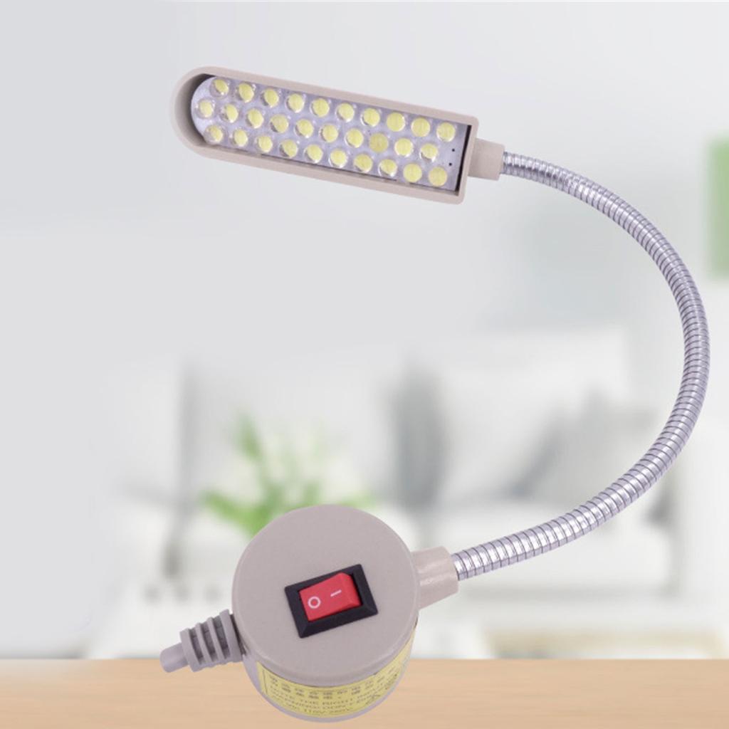 Sewing Machine Light Flexible Gooseneck 30-Bulb 2W LED Light Magnetic ON/Off Button for Household Use Workbench