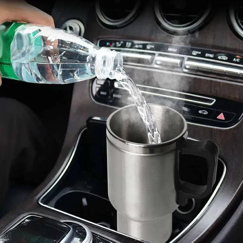 12V 500ML auto ceainic electric auto încălzire ceașcă termos din oțel inoxidabil încălzire sticlă de apă auto ceainic termos pentru apă ceai lapte
