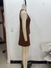 2025 Spring V-Neck Sleeveless Vest Top + A-Line Midi Skirt: European & American Style