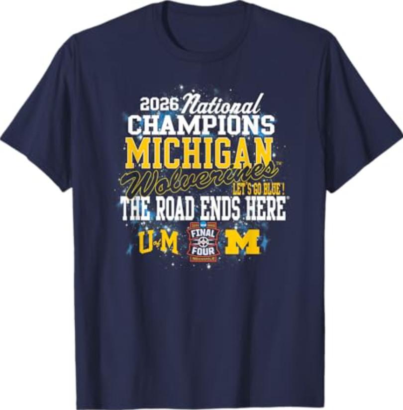 Michigan Wolverines 2026 National Champs Men s Basketball T-Shirt S