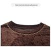 Round Neck Beaded Rose Velvet Long Sleeve Women's Shirt In Black Coffee Nylon