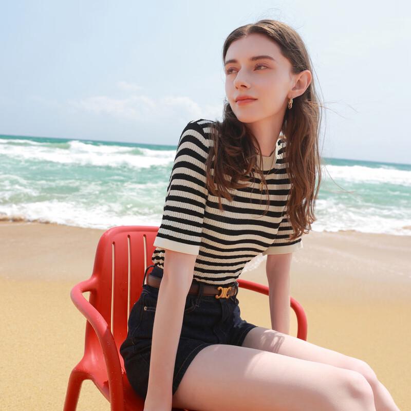 Sancai 2026 Summer High-Waist Straight-Leg Denim Shorts