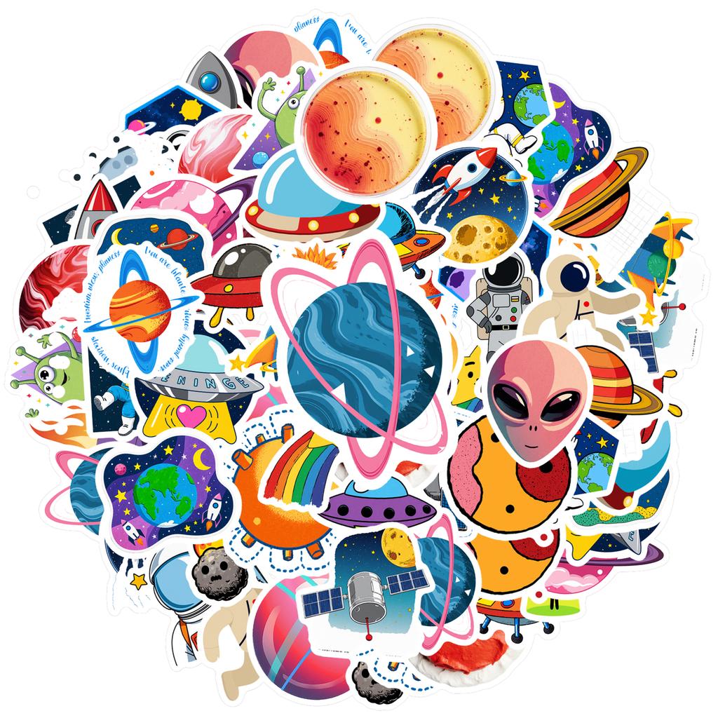 35pcs Playful Astronaut Stickers Whimsical UFO UFO Stickers Stickers For Laptop Luggage Scrapbook Diary Sticker