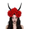 Halloween Floral Antelope Horn Headband Resin Costume Accessory Creative Headdress Props For Parties Role Play