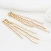 Korean-Style Handmade Zircon Tassel Long Earrings