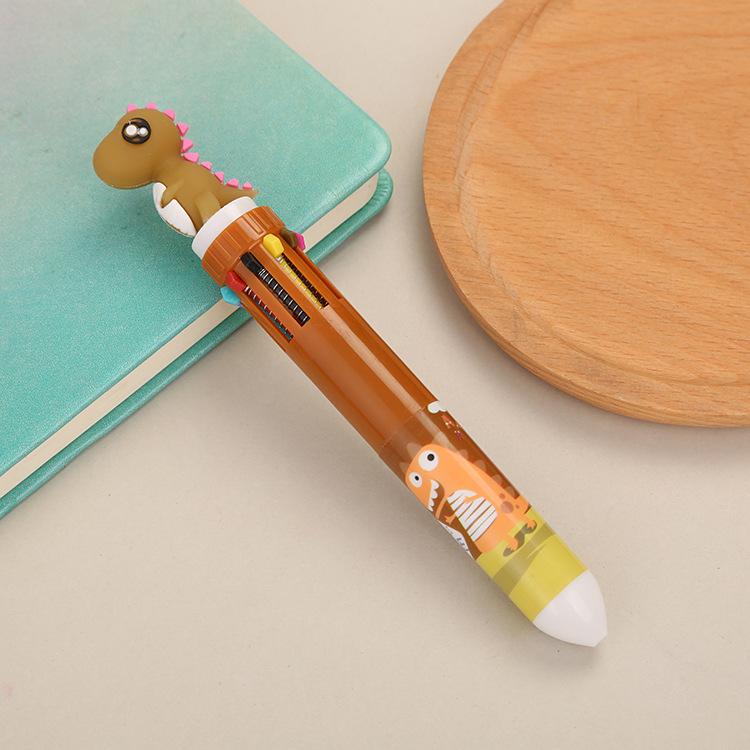 

10 цветов в 1 печатной гелевой ручке с рисунком, красочные шариковые ручки 0,5 мм для студенческих канцелярских принадлежностей