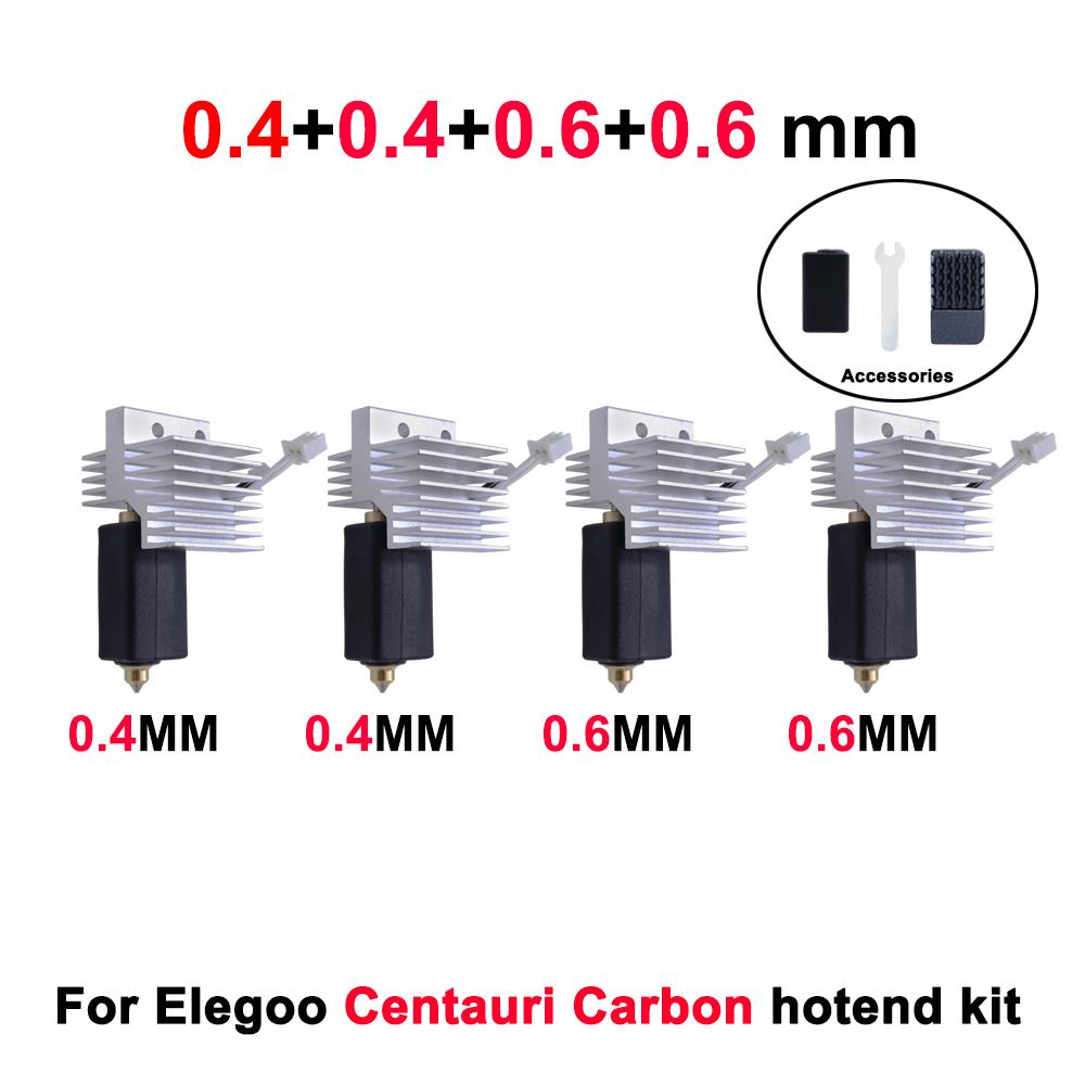 Upgrade Elegoo CC Hotend 0.2/0.4/0.6/0.8mm Assembled Extruder Hotend Kit for Elegoo Centauri Carbon Hot End / Centauri Nozzle