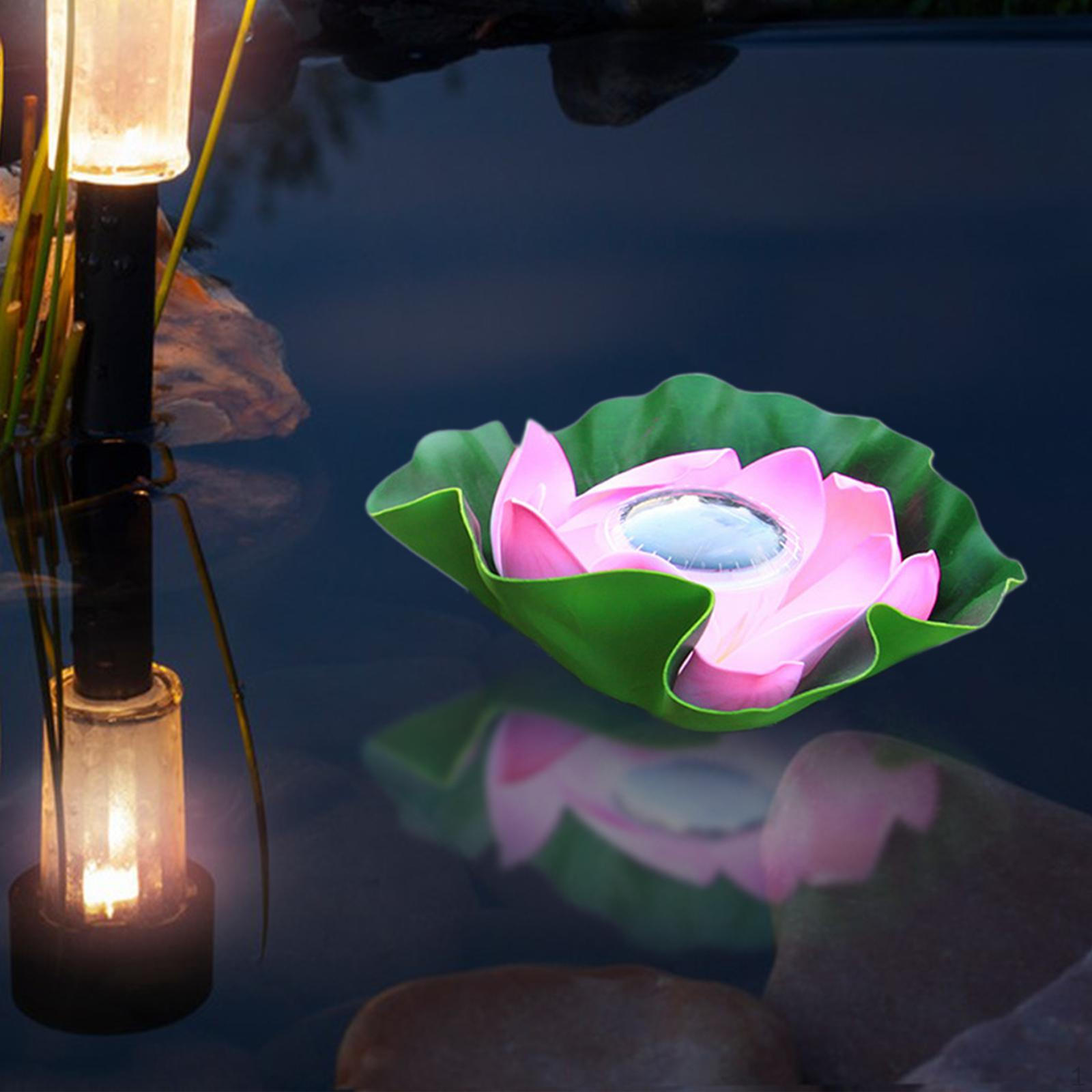 

Плавающие цветы-лампы в виде лотоса для бассейна со светодиодными лампами, прочные, украшения, аксессуары розовый