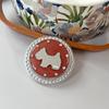 Rhinestone Puppy Mirror Magnetic Suction Solid Color Round Mobile Phone Airbag Bracket Retractable Wind Portable Ring Buckle