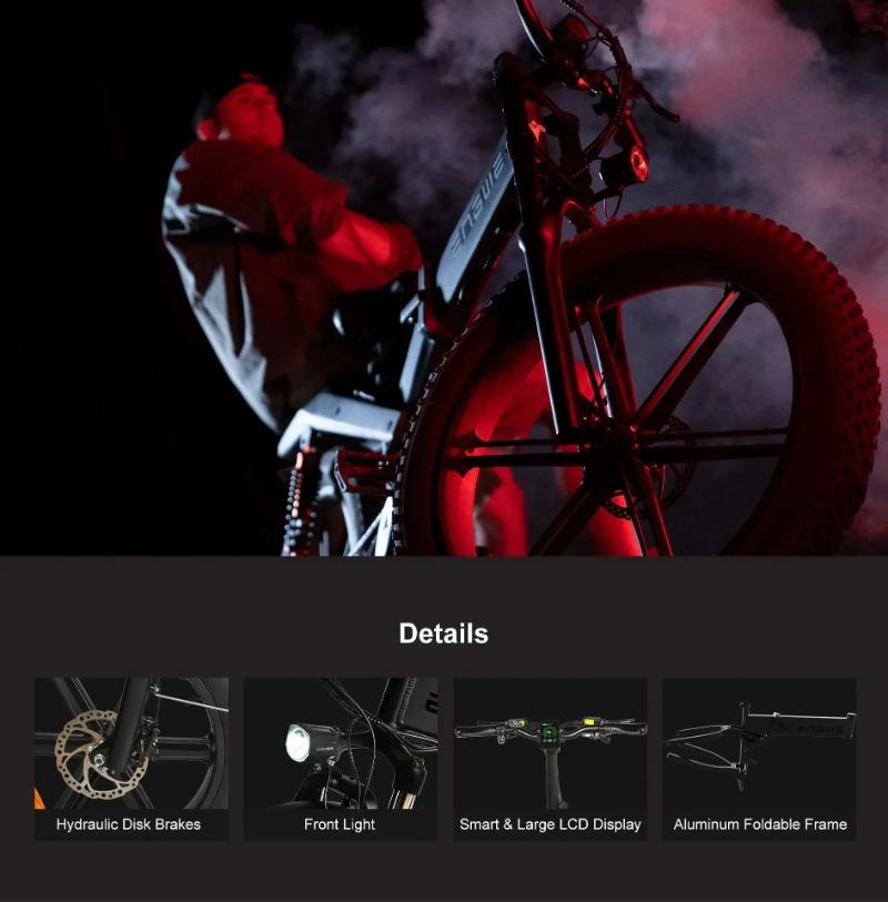 ENGWE X26 E-Bike Brushless Motor 48V29.2AH Dual Battery Triple Suspension Electric Bicycle 26-Inch Fat Tire Motion Electric Bike