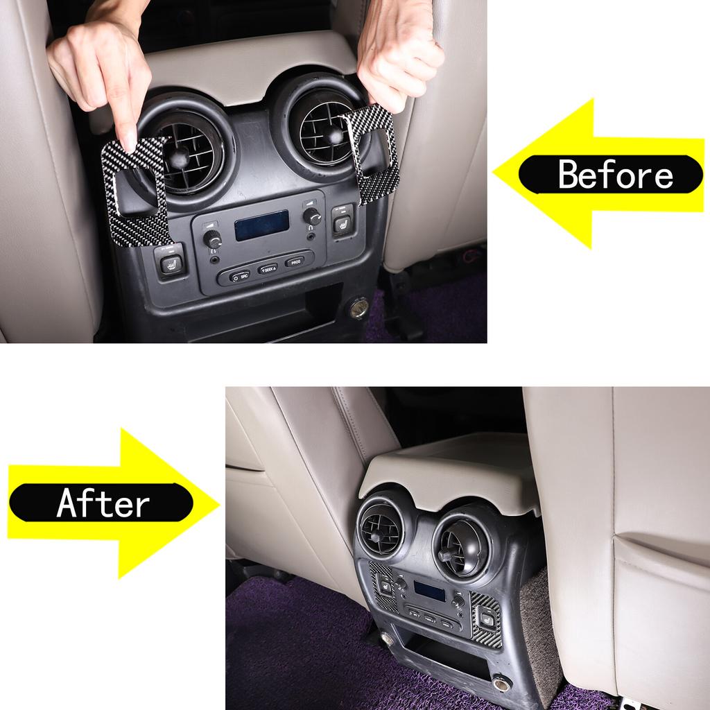 Carbon Fiber Rear Air Vent Heating Cover Trim Sticker For Hummer H2 2003-09