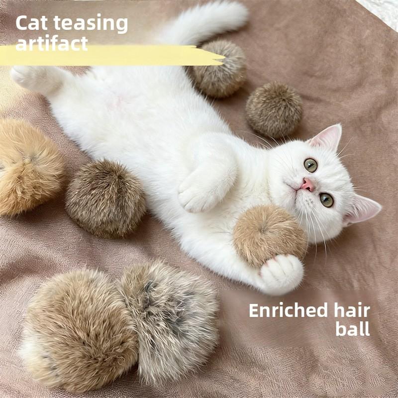 Ball Cat Toy Self-Entertainment Fun Toy Scratch and Bite Resistant Plush Fur Ball Pet Supplies