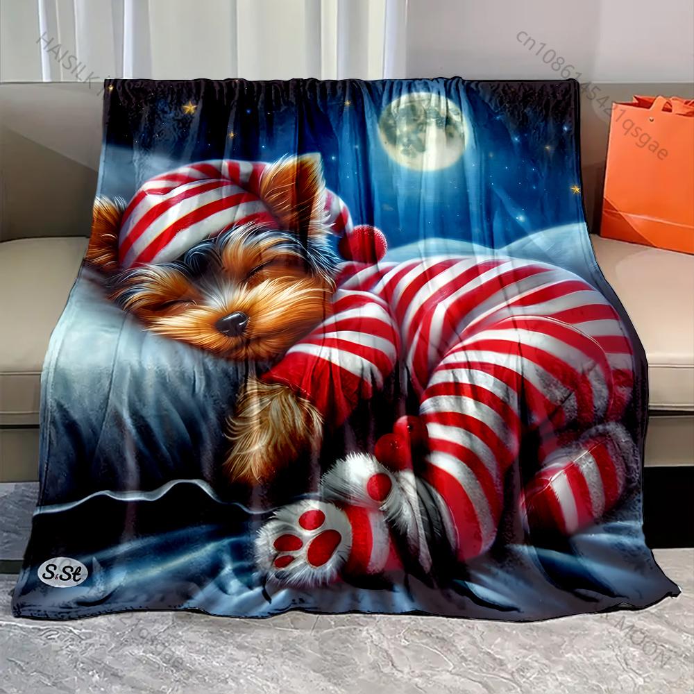 Cute Sleeping Puppy Blanket Warm Soft Fluffy Kids and Adult Sofa Bed Throw Blanket Suitable Home Travel Camping Luxury Gifts