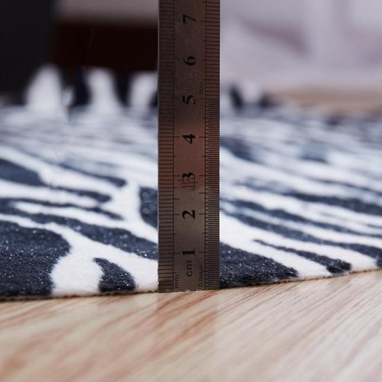 Zebra/Cow Animal Printed Carpet Imitation Rug Anti-slip Living Room Mat Decor