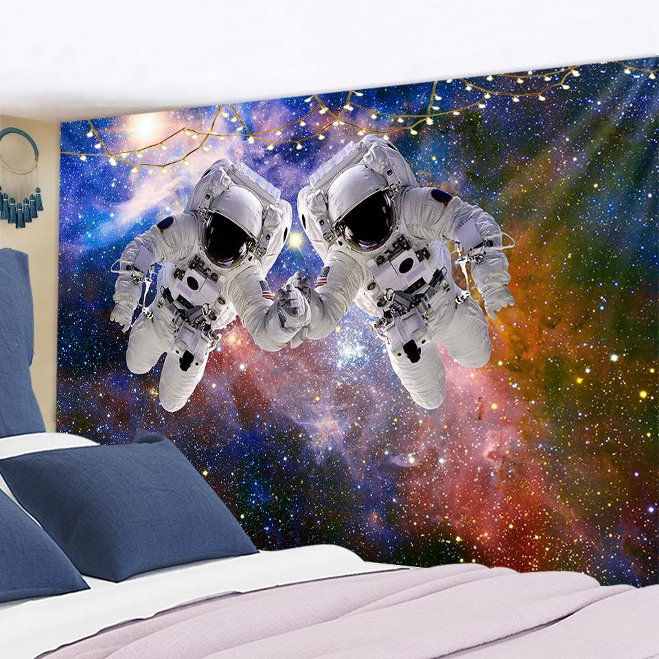 Universe Astronaut Tapestry Wall Hanging Space Hippie Tapitz Science Fiction Travel Planet Mat Printed Polyester Room Decor