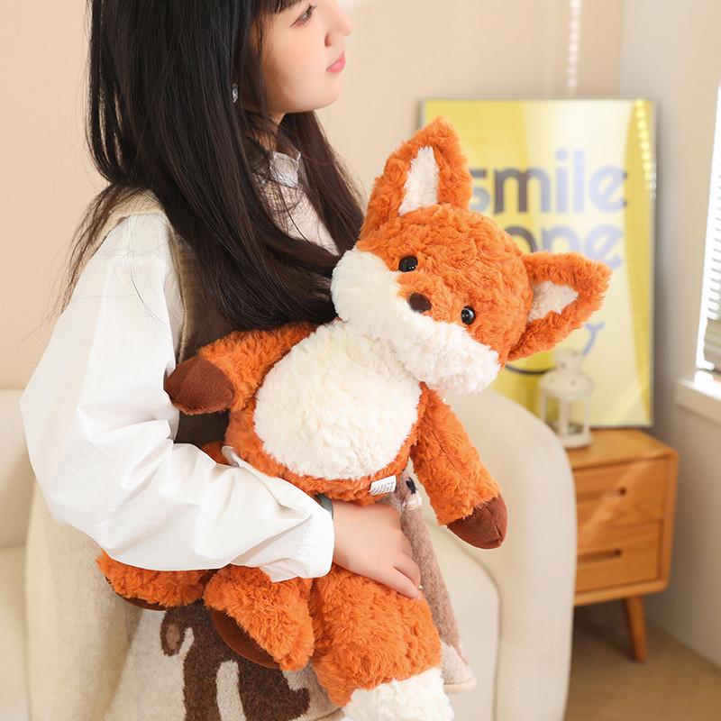 Cute Fox Plush Toy Running Doll Sleeping Hug Pillow Stuffed Animal Gift Birthday