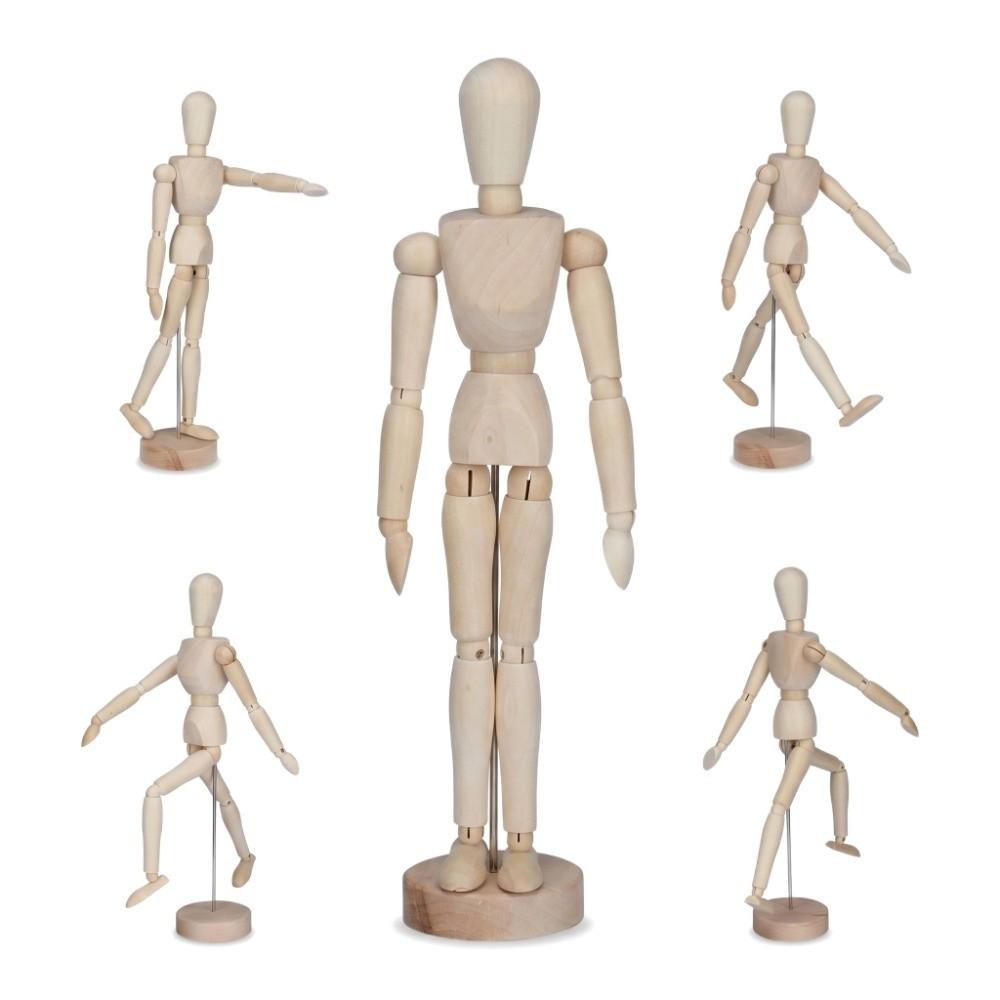 Hardwood Material Wooden Drawing Manikin Flexible Joints Human Figure Model Art Sketching