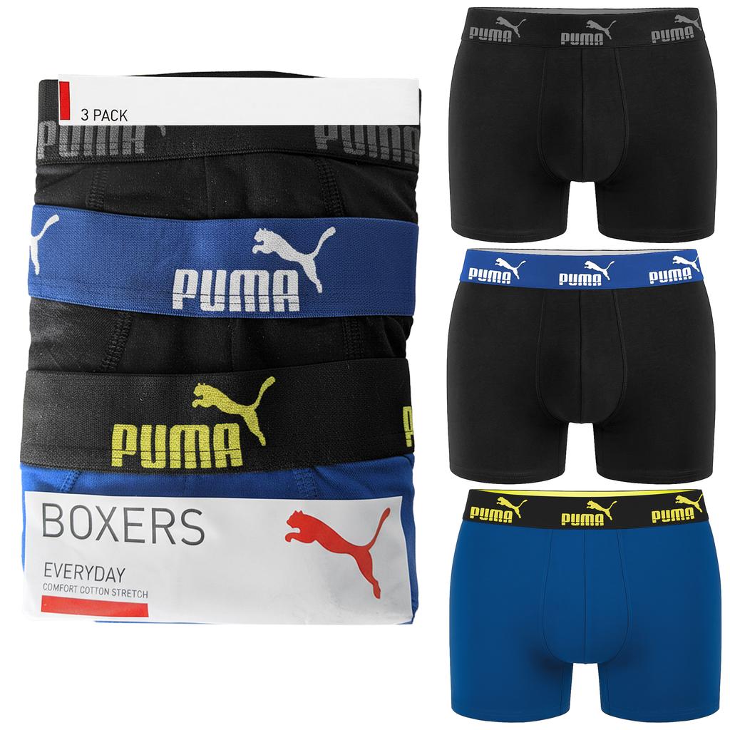 Puma Bokserki Męskie Blue Black Bawełna 3 Pak