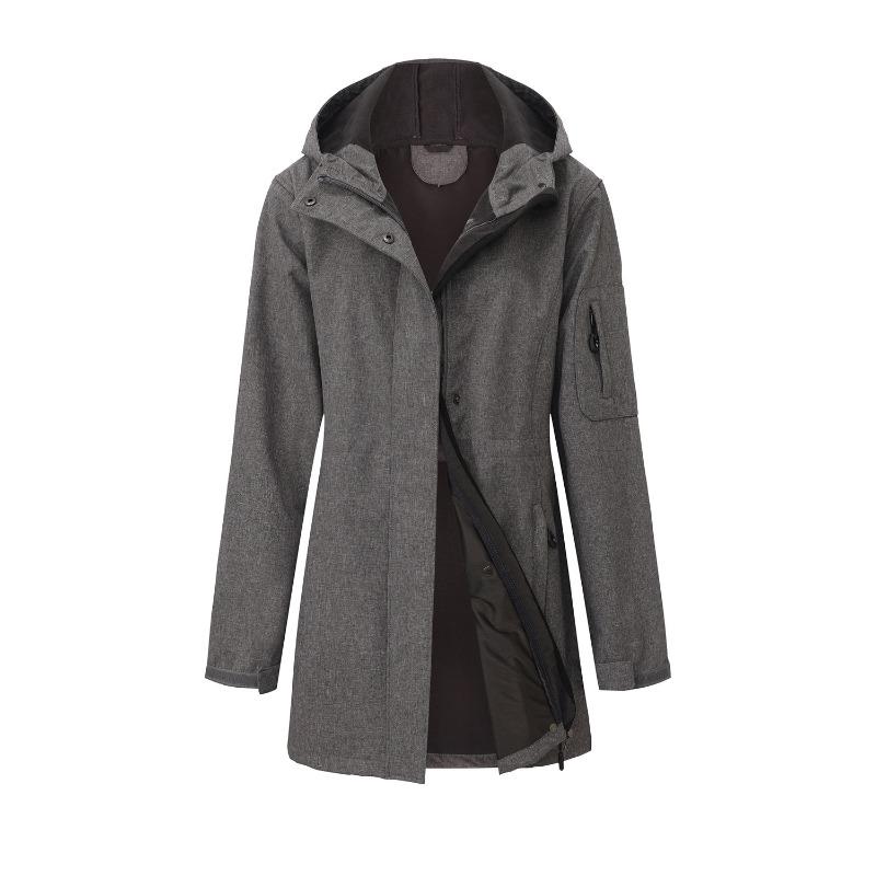 

Темно-серая куртка с капюшоном и множеством карманов женская осенне-зимняя флисовая куртка европейский размер женская одежда 4XL