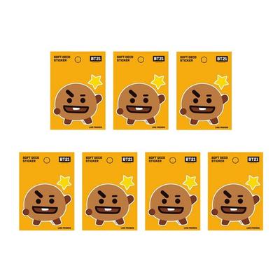 Line Friends BT21 Soft Deko Sticker, Suki, 7 Packungen