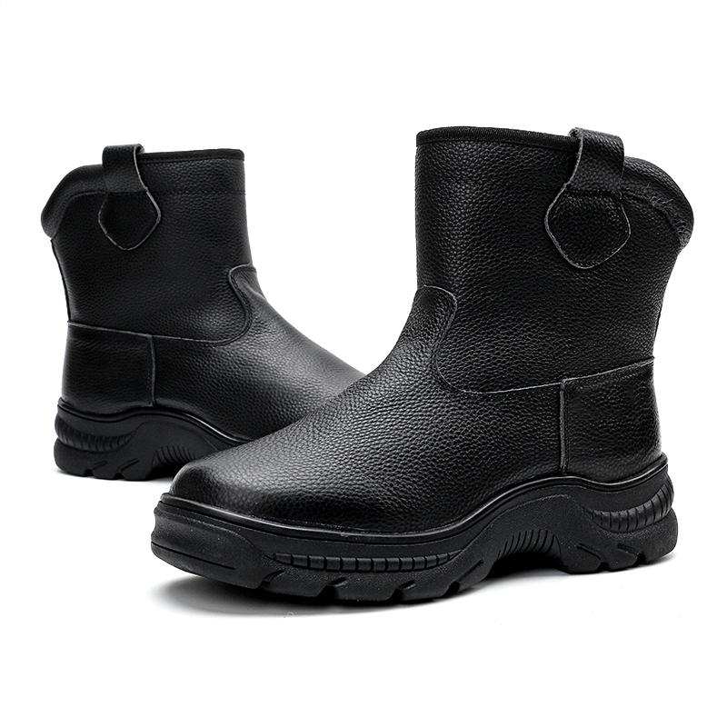 Luxury Brand Men's Chelsea Boots New Winter Male Snow Boots Soft Genuine Leather Ankle Boots Slip On Business Casual Man Shoes