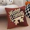 Christmas Red Collection Cushion Cover Throw Pillow Cover Hidden Button Durable Polyester Chair Cushion