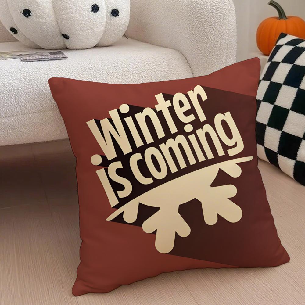 Christmas Red Collection Cushion Cover Throw Pillow Cover Hidden Button Durable Polyester Chair Cushion
