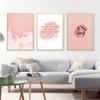 Rosa Mode Serie Abstrakte Dekoration Leinwand Malerei Lip Feder Zitat Poster Nordic Druck Wand Kunst Bild Wohnzimmer Dekor