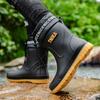 Men's Rain Boots Non-slip Medium Tube Velvet Warm Wear-resistant Rain Shoes Bundle Waterproof Fishing Outdoor Water Shoes Casual Fashion
