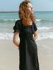 Lenina Melania Puff Sleeve Dress_Black