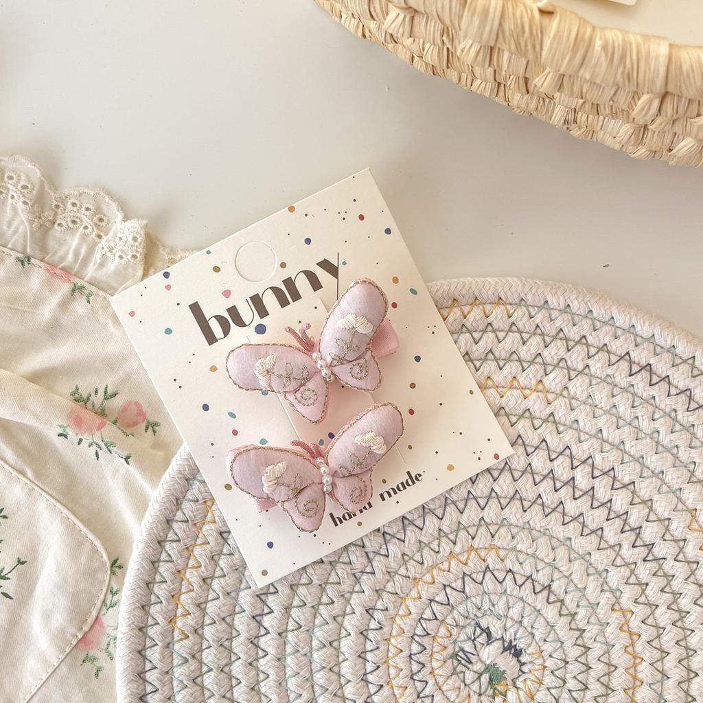 2 Stück/Los Kinder Schmetterling Haarspangen Handgemachte Stickerei Baby Mädchen Süße Haarspangen Haarspangen Haarklammern Haarschmuck Kopfschmuck