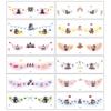 12 Pcs Trendy Glitter Face Tattoo Red Waterproof Face Makeup Patches DIY Temporary Tattoo Sticker Girls