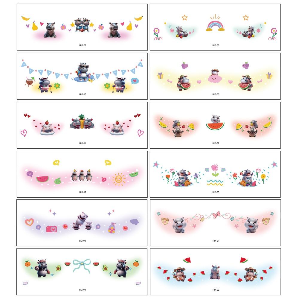 12 Pcs Trendy Glitter Face Tattoo Red Waterproof Face Makeup Patches DIY Temporary Tattoo Sticker Girls