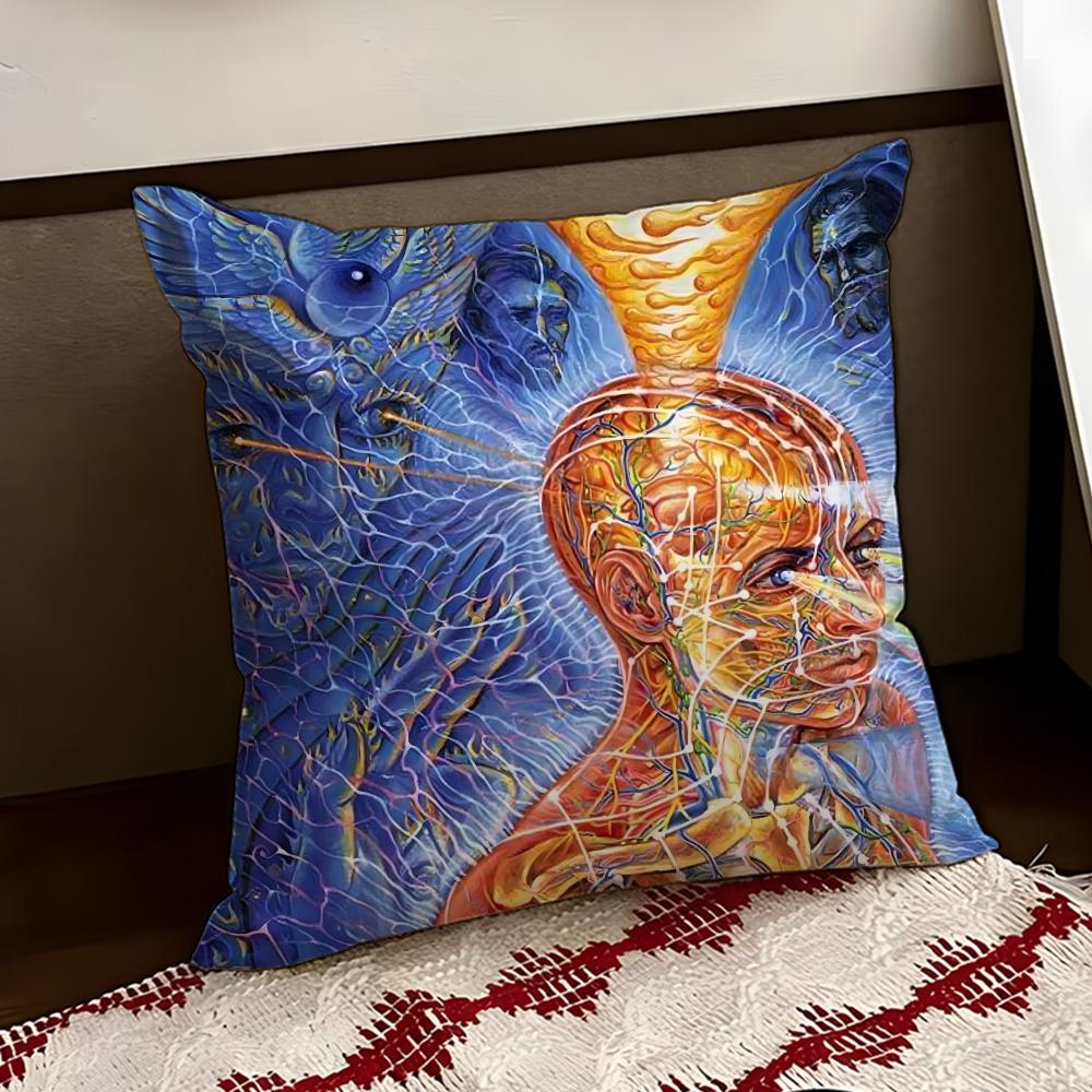 AAlex GreyS Art Cushion Cover Reversible Soft Durable Pillow Cover Home Car MultiScene Use for Daily Comfort