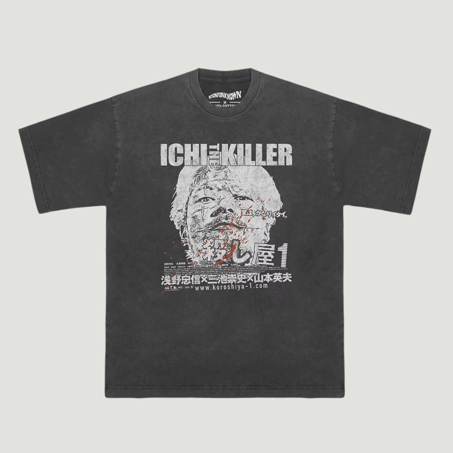 Ichi the Killer T-Shirt, Takashi Miike Cult Movie Tee, Japanese Extreme Cinema Graphic Shirt, Retro Horror Crime Film Unisex Tee 4XL