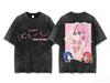 Hitori Gotoh & Ikuyo Kita Bocchi The Rock! Maid Outfit Double Sided Graphic Washed Crew Neck Short Sleeve Women And Men T-shirt