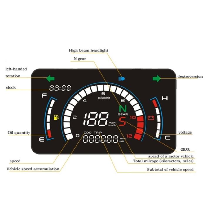 Waterproof Motorcycle Dashboard Odometer 12V Speed Measurement Instrument for CG125, ITALIKA EX125 FORZA125 FT125 Riders